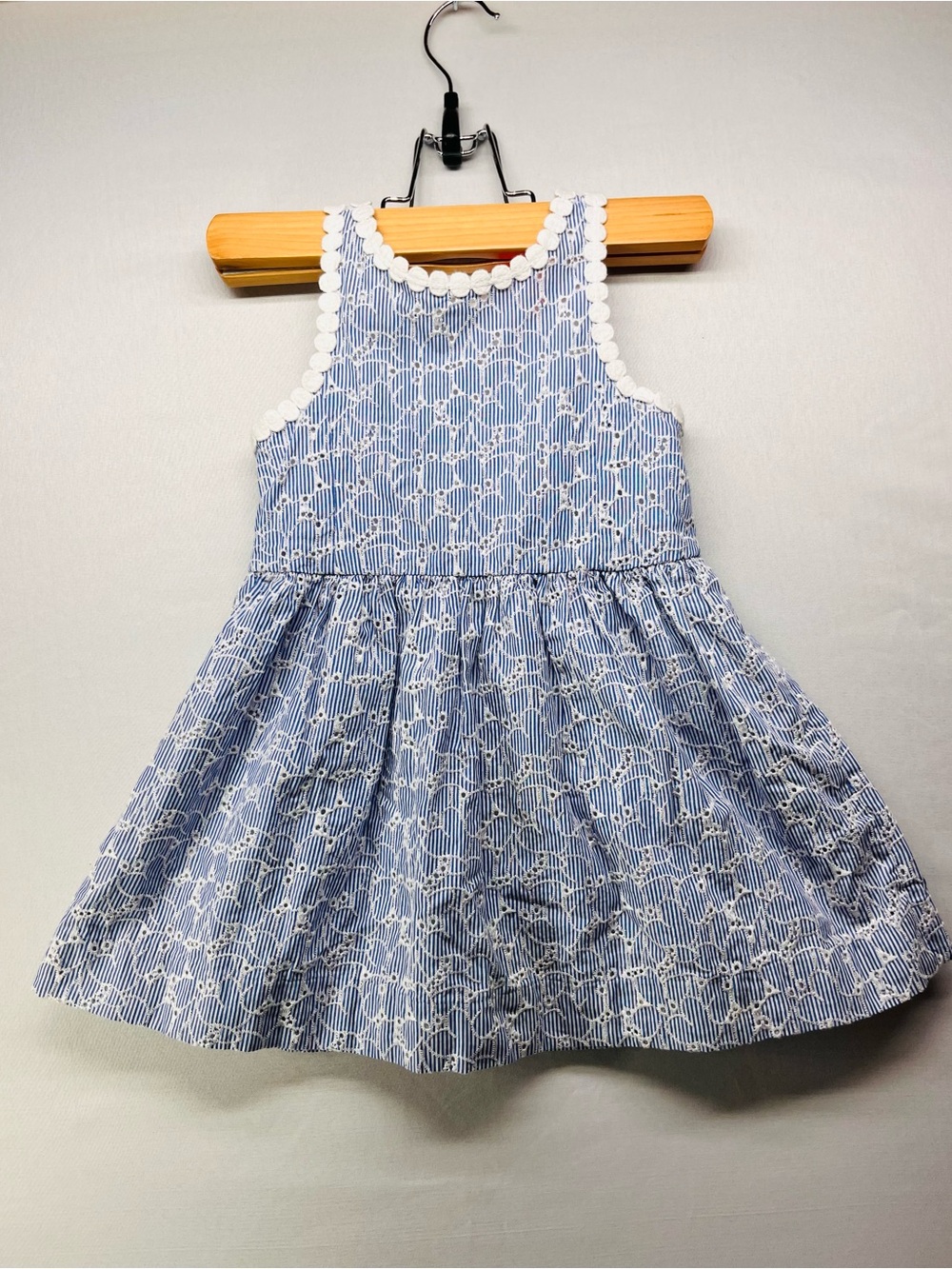 Lilly Pulitzer Blue &‎ White Floral Lace-Trim Sundress